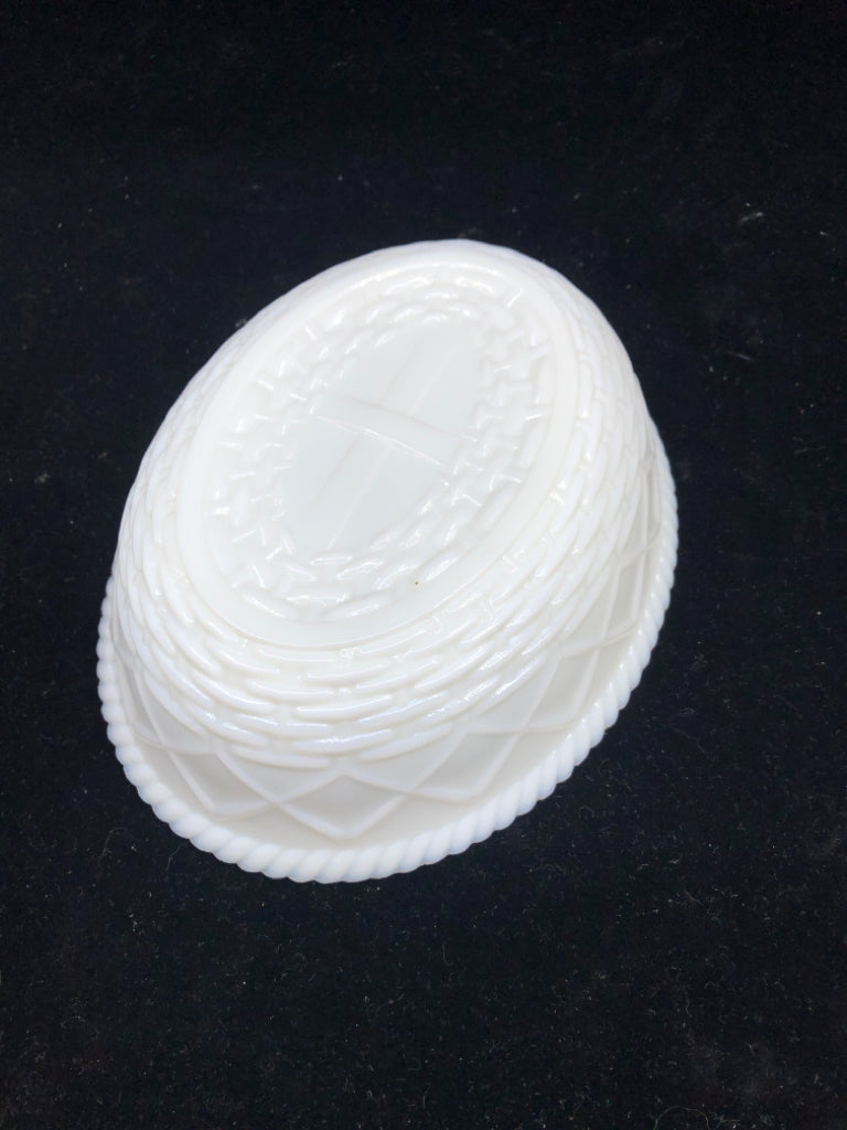 2pc VTG MILK GLASS HEN.