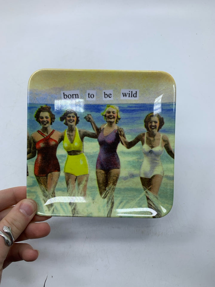 WOMAN HOLDING HANDS BORN TO BE WILD SMALL MELAMINE TRAY.