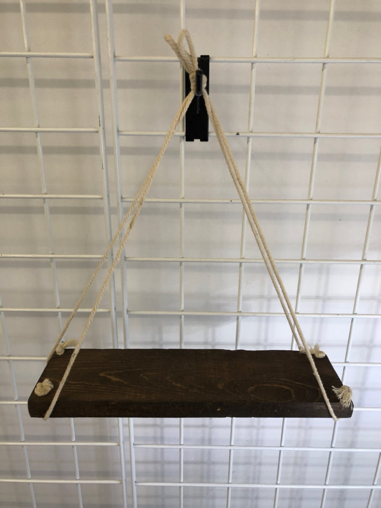 BOHO WOOD HANGING SHELF.