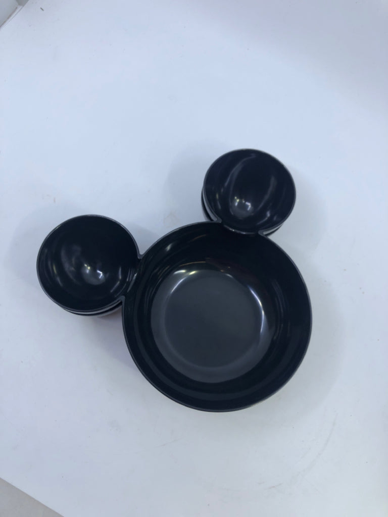 2 BLACK MICKEY MELAMINE SERVERS.