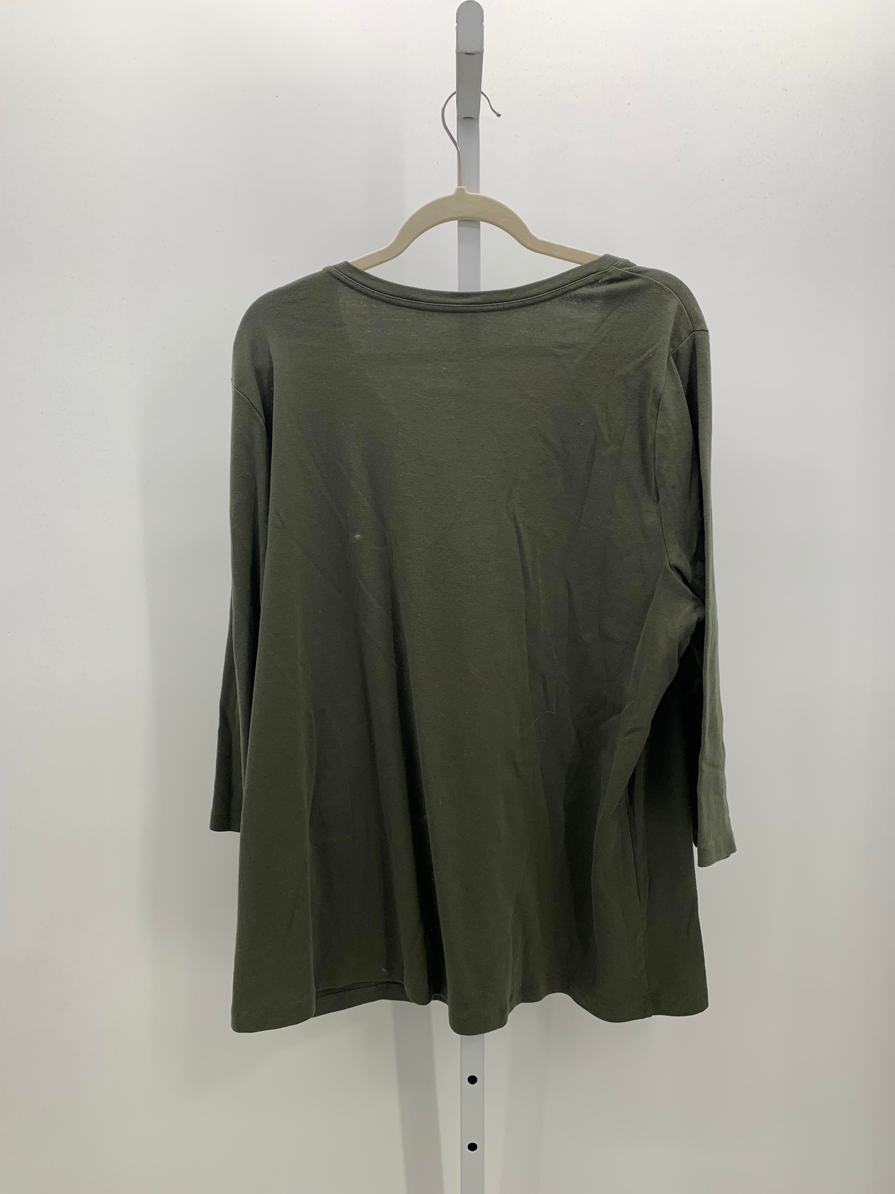 St. Johns Bay Size 3X Womens 3/4 Sleeve Shirt