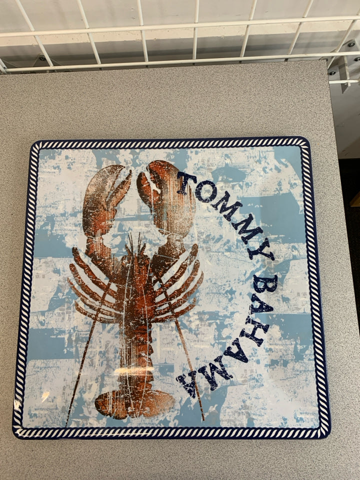 TOMMY BAHAMA LOBSTER SQUARE PLATTER.