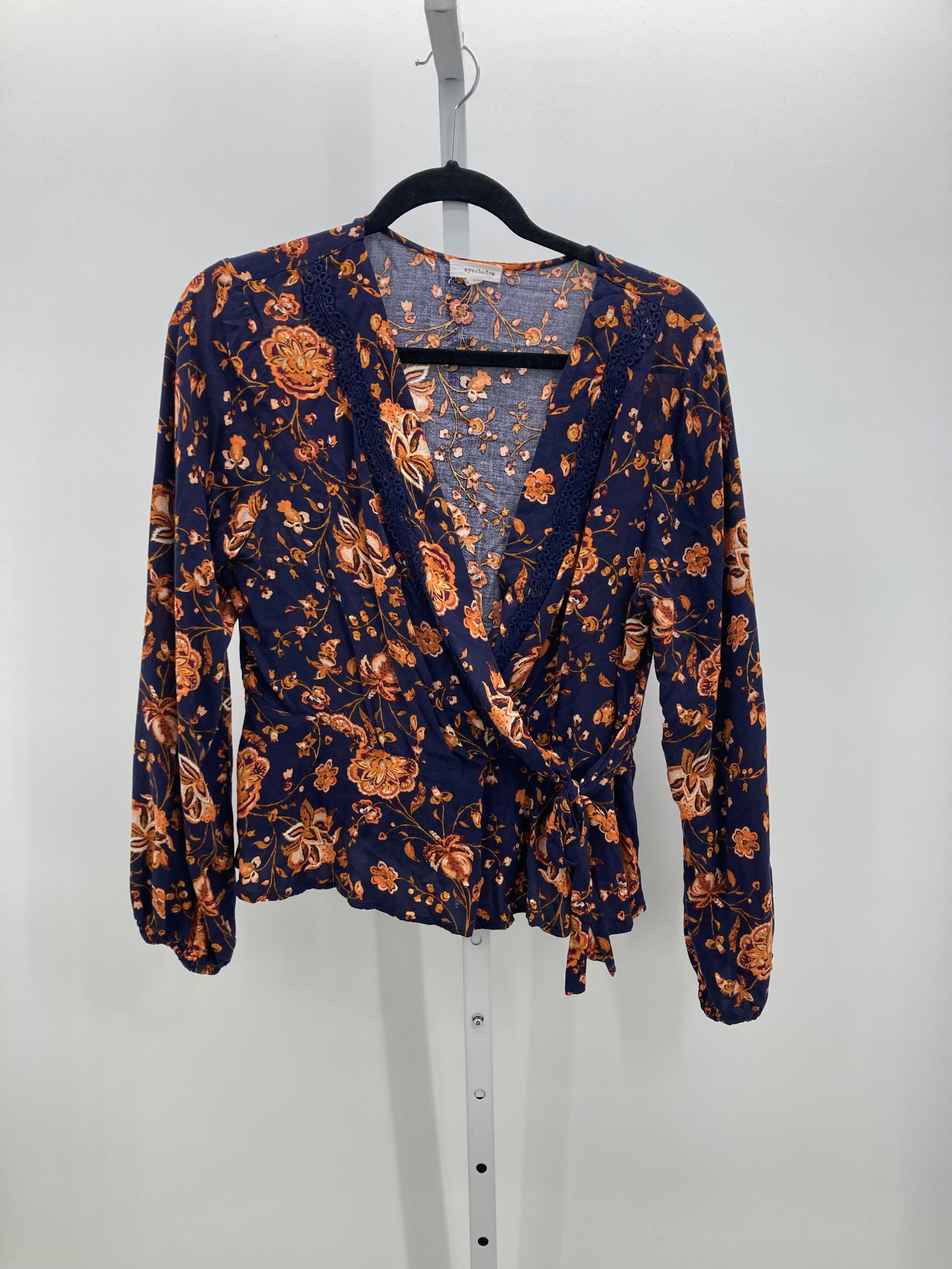 Eyeshadow Size Large Juniors Long Sleeve Shirt