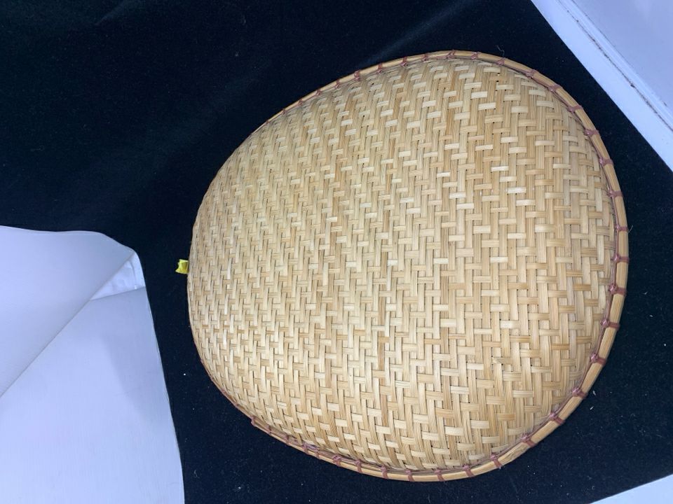 LARGE BLONDE WOVEN WALL HANGING.