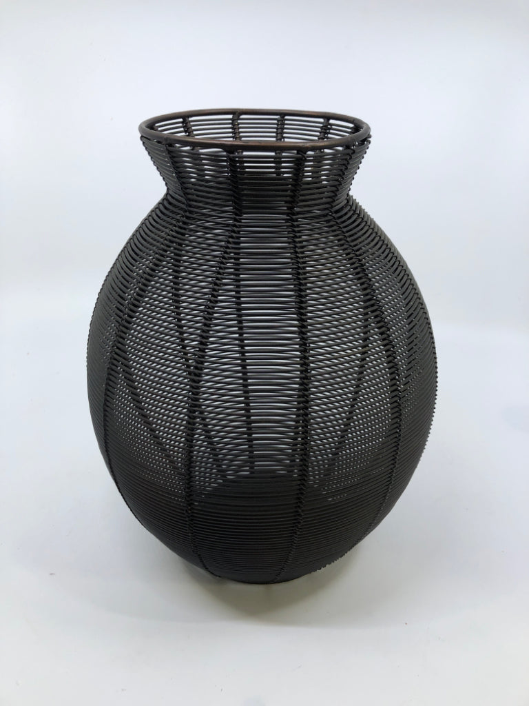 HEAVY METAL LINED VASE.