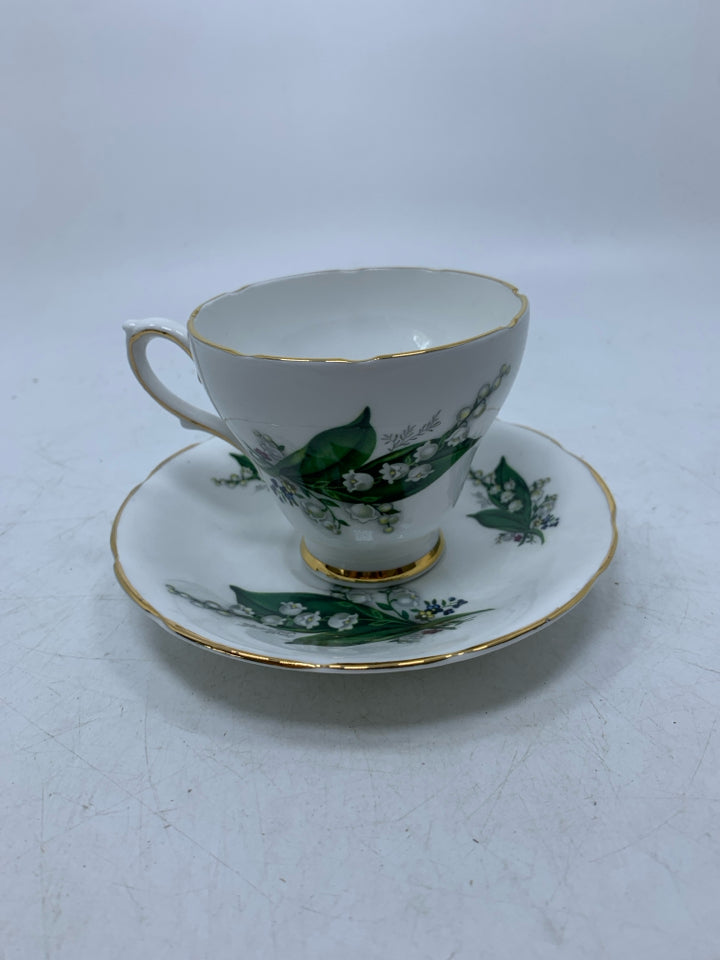 SNOWBELLS PATTERN TEACUP/SAUCER.