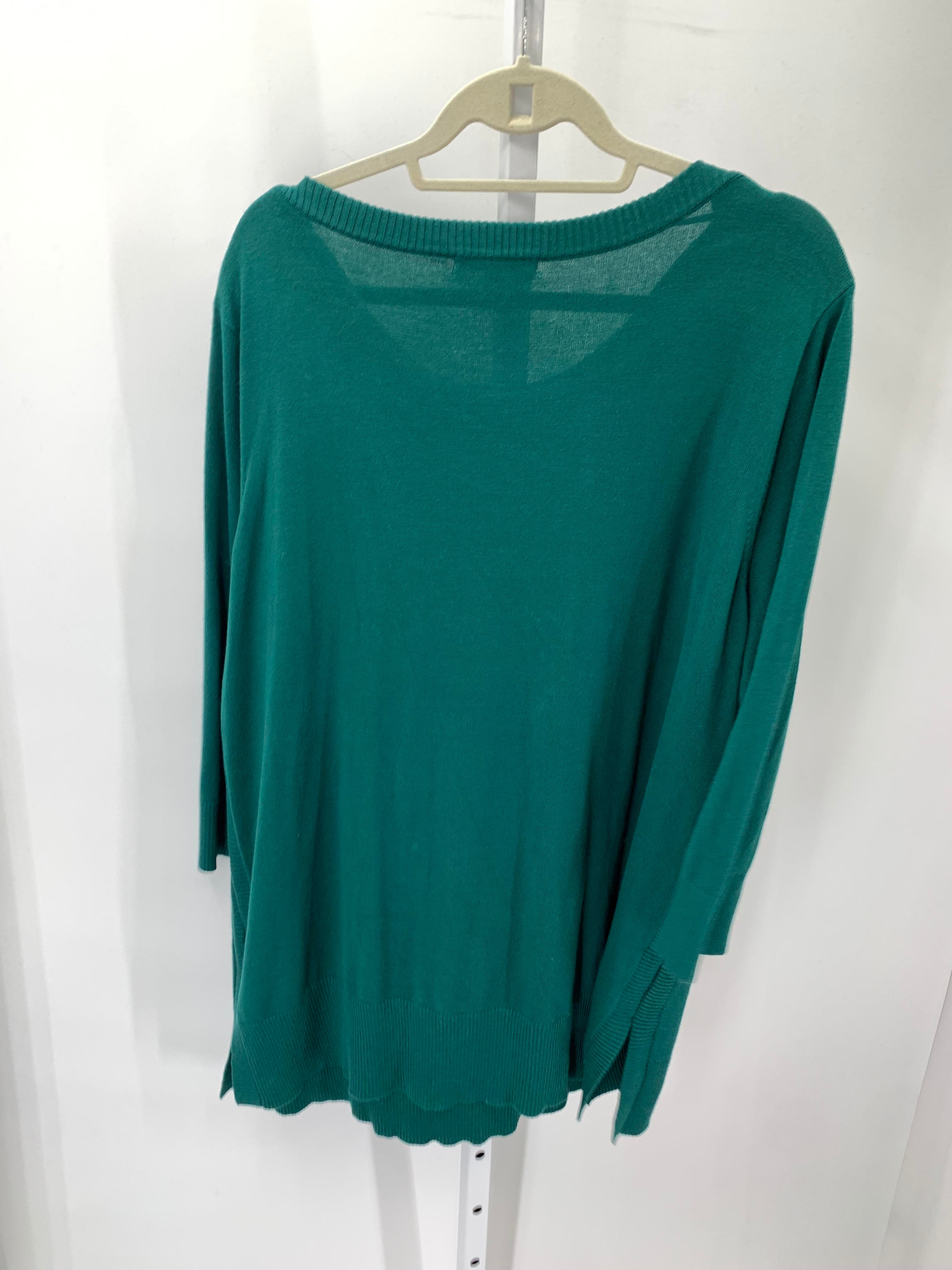 Cable & Gauge Size 2X Womens 3/4 Sleeve Sweater