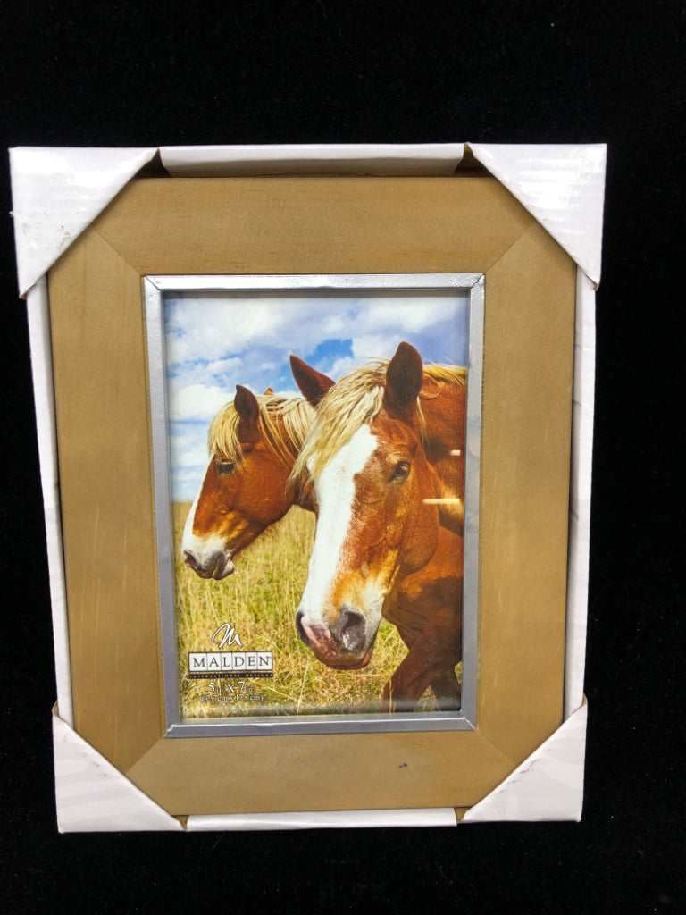 NIP BROWN PICTURE FRAME W/METAL BORDER MALDEN.
