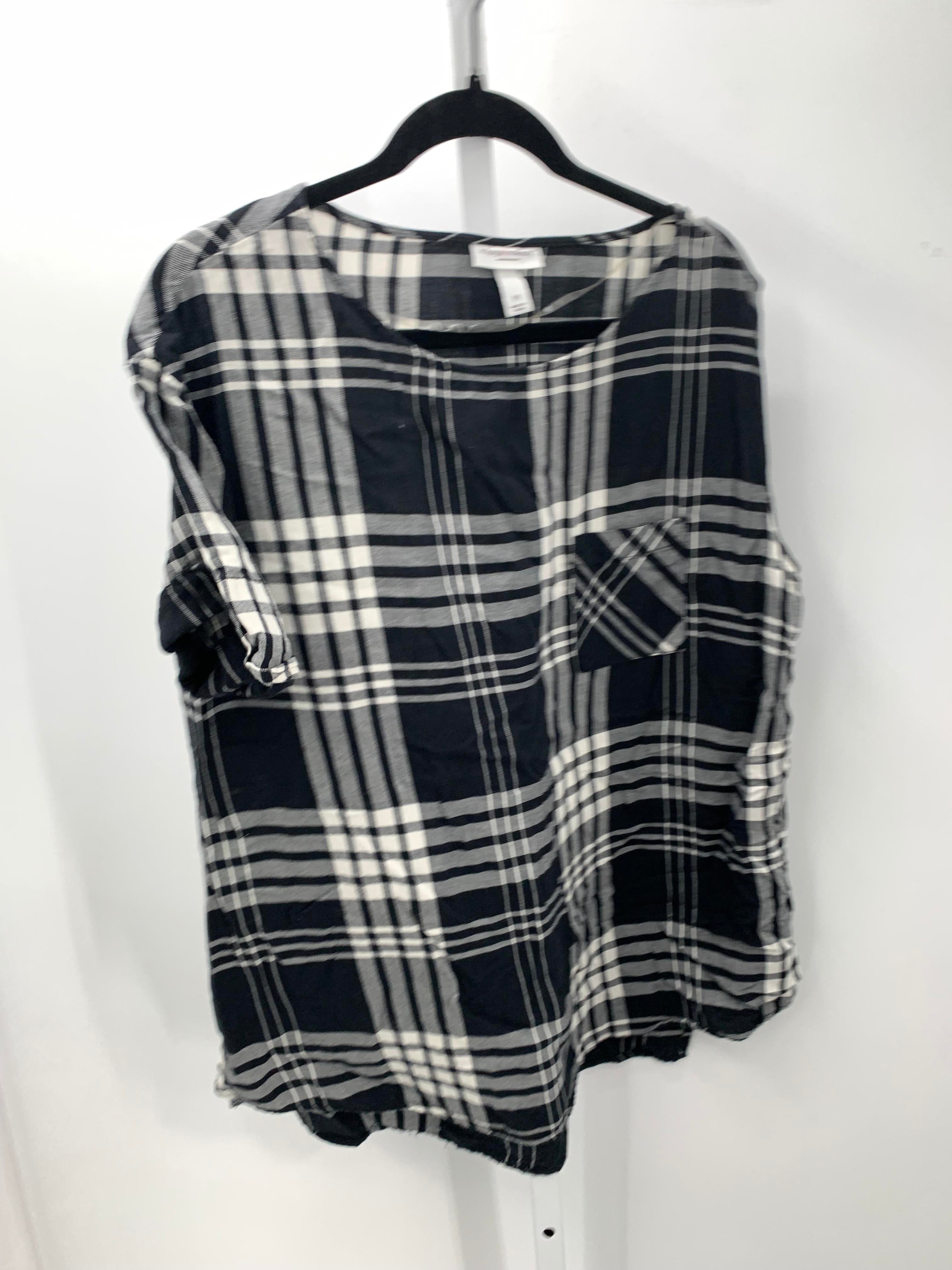 Liz Lange Blk/Wht Size Medium Maternity Short Sleeve Shirt