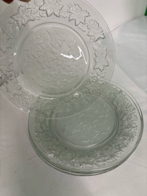 4 FANTASIA POINSETTIA PRINCESS HOUSE PLATES.