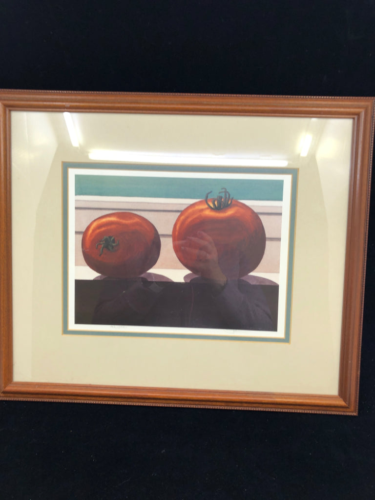 FRAMED TOMATOES STILL LIFE.