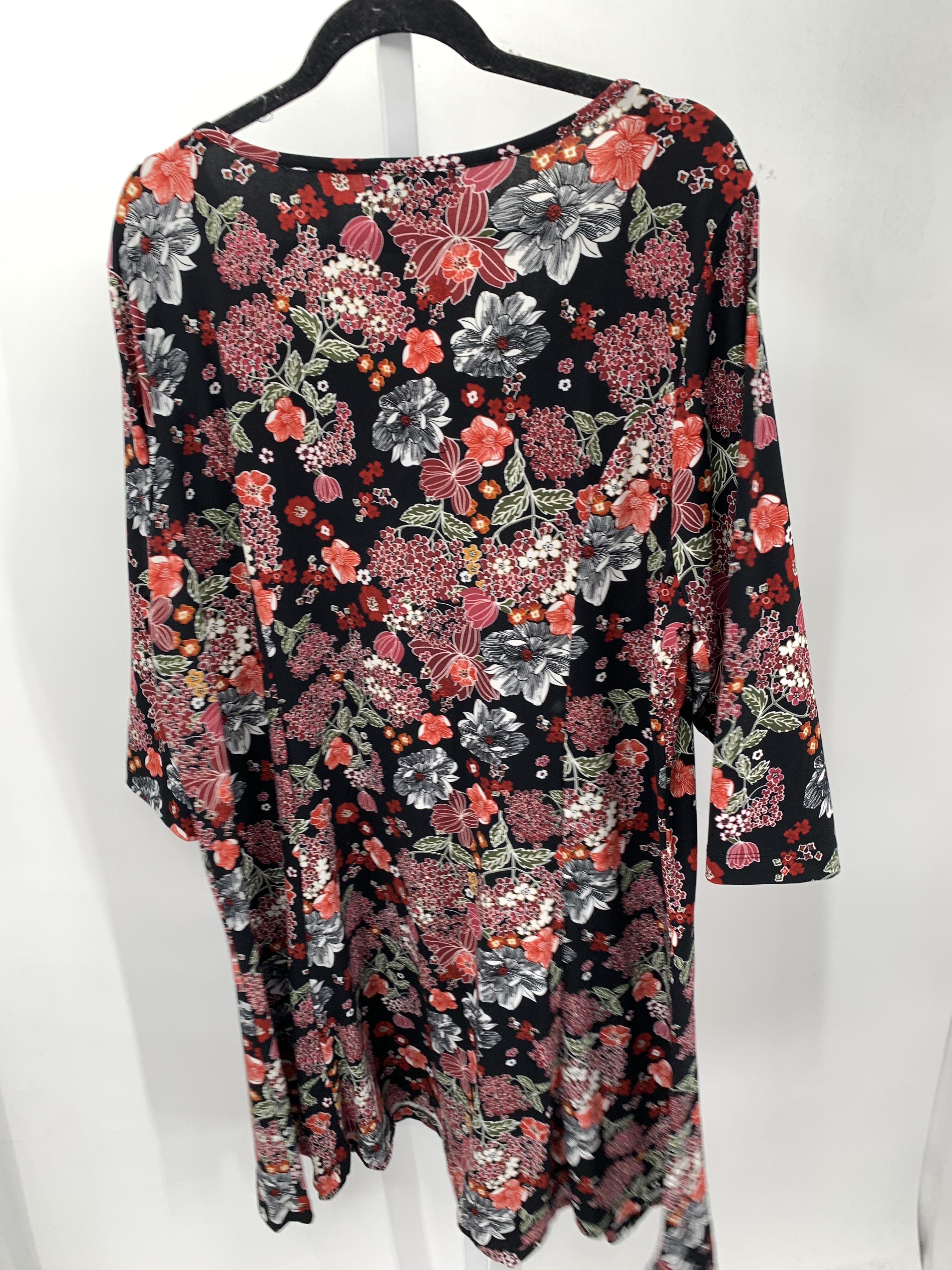Size 1X Womens 3/4 Sleeve Dress