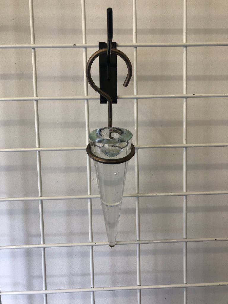 WALL HANGING GLASS CANDLE HOLDER.