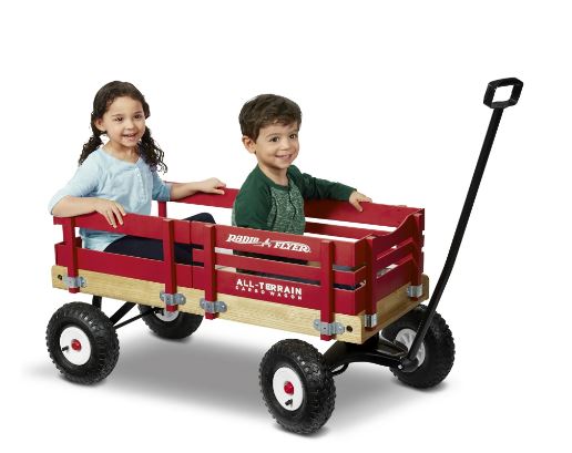Radio Flyer, All-Terrain Wood Cargo Wagon, Air Tires, Red