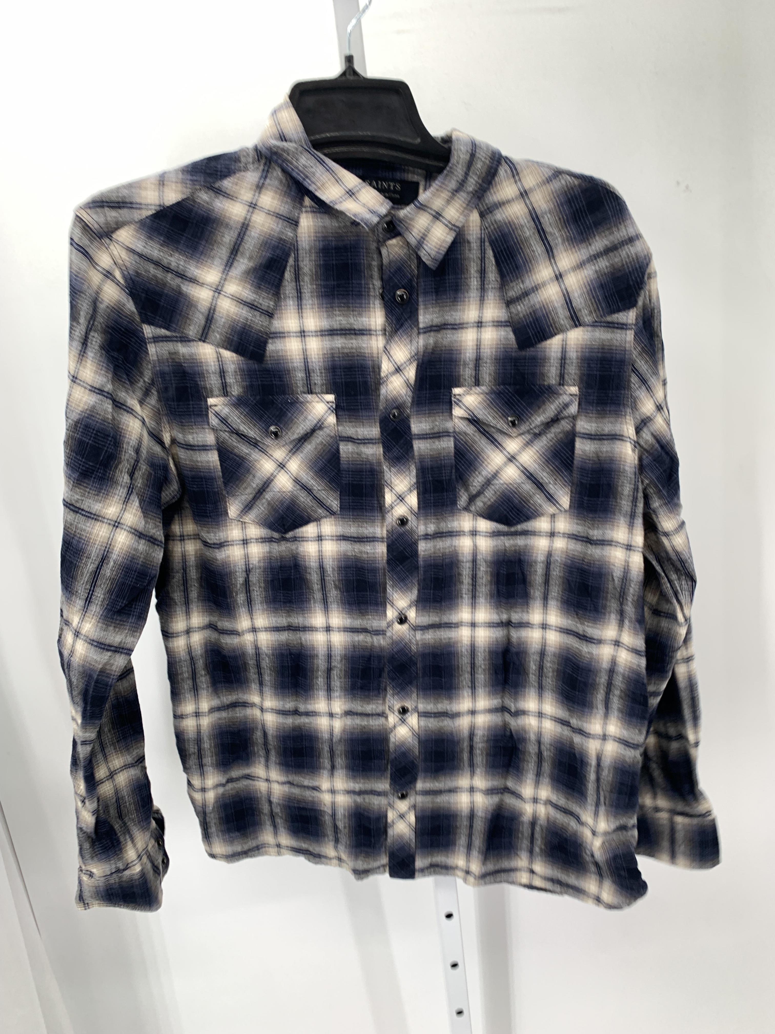 GREY PLAID BTN DOWN.