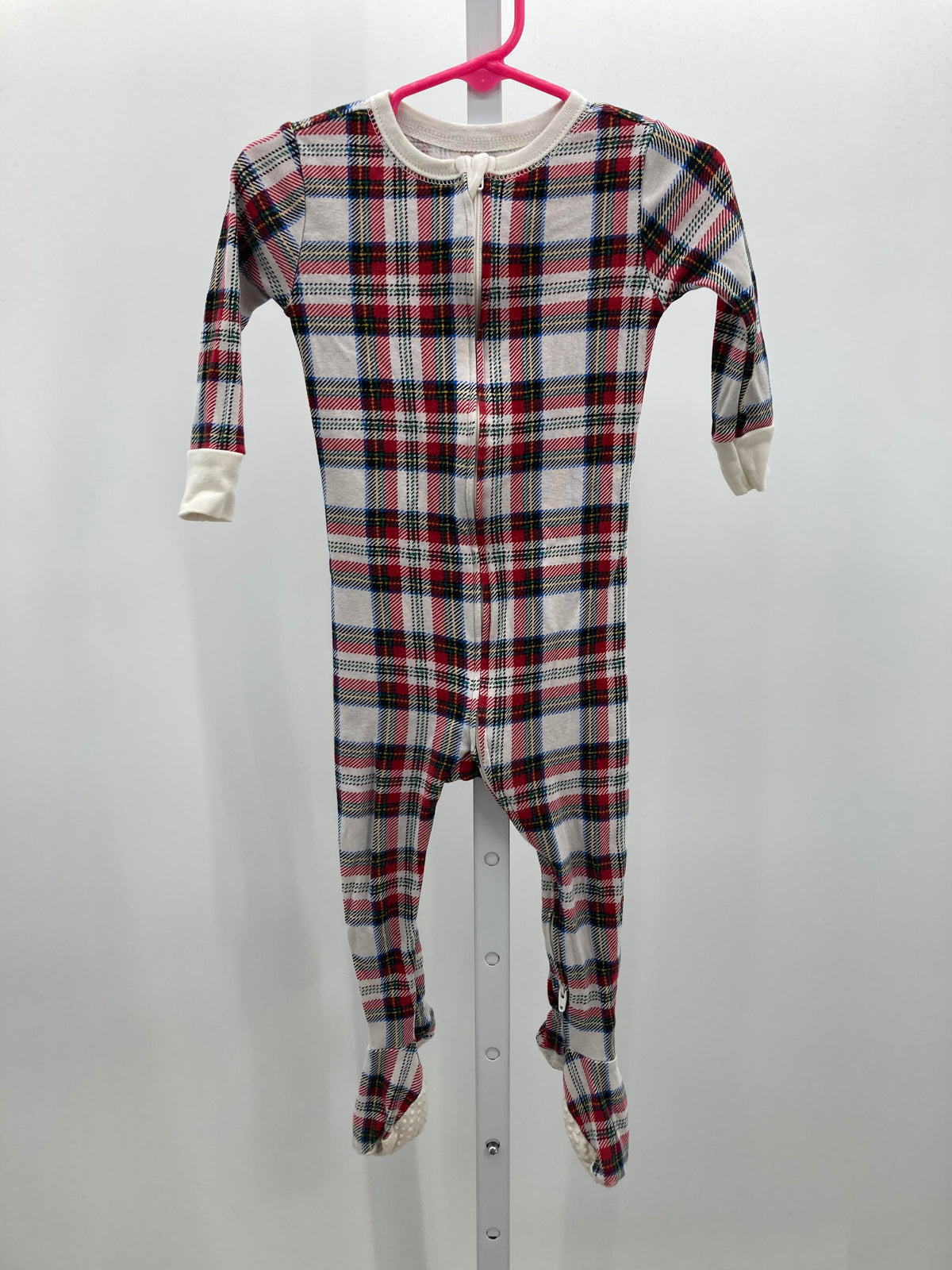 RED PLAID ZIP UP