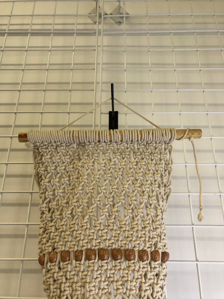 MACRAME W BEADS PLANT HOLDER.