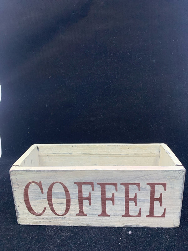 "COFFEE/TEA" WOOD RECTANGULAR STORAGE BOX.