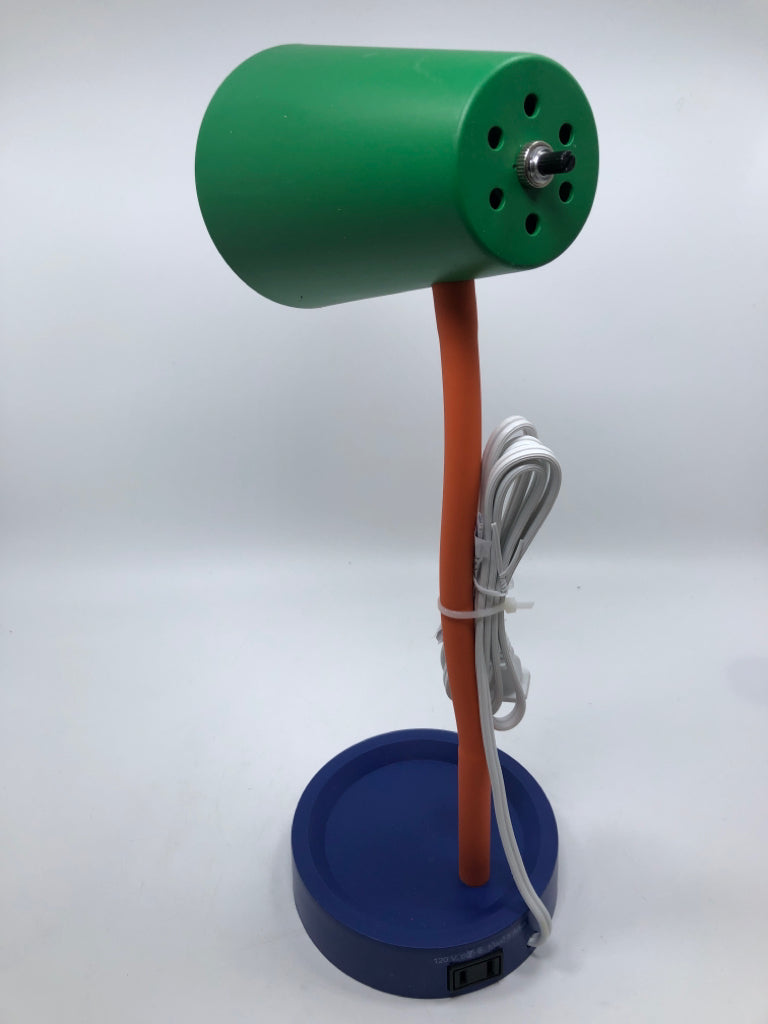 COLOR BLOCK ADJUSTABLE DESK LAMP.