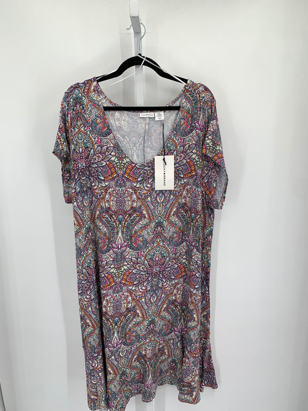 Lucky Brand Size 3X Womens Short Sleeve Dress