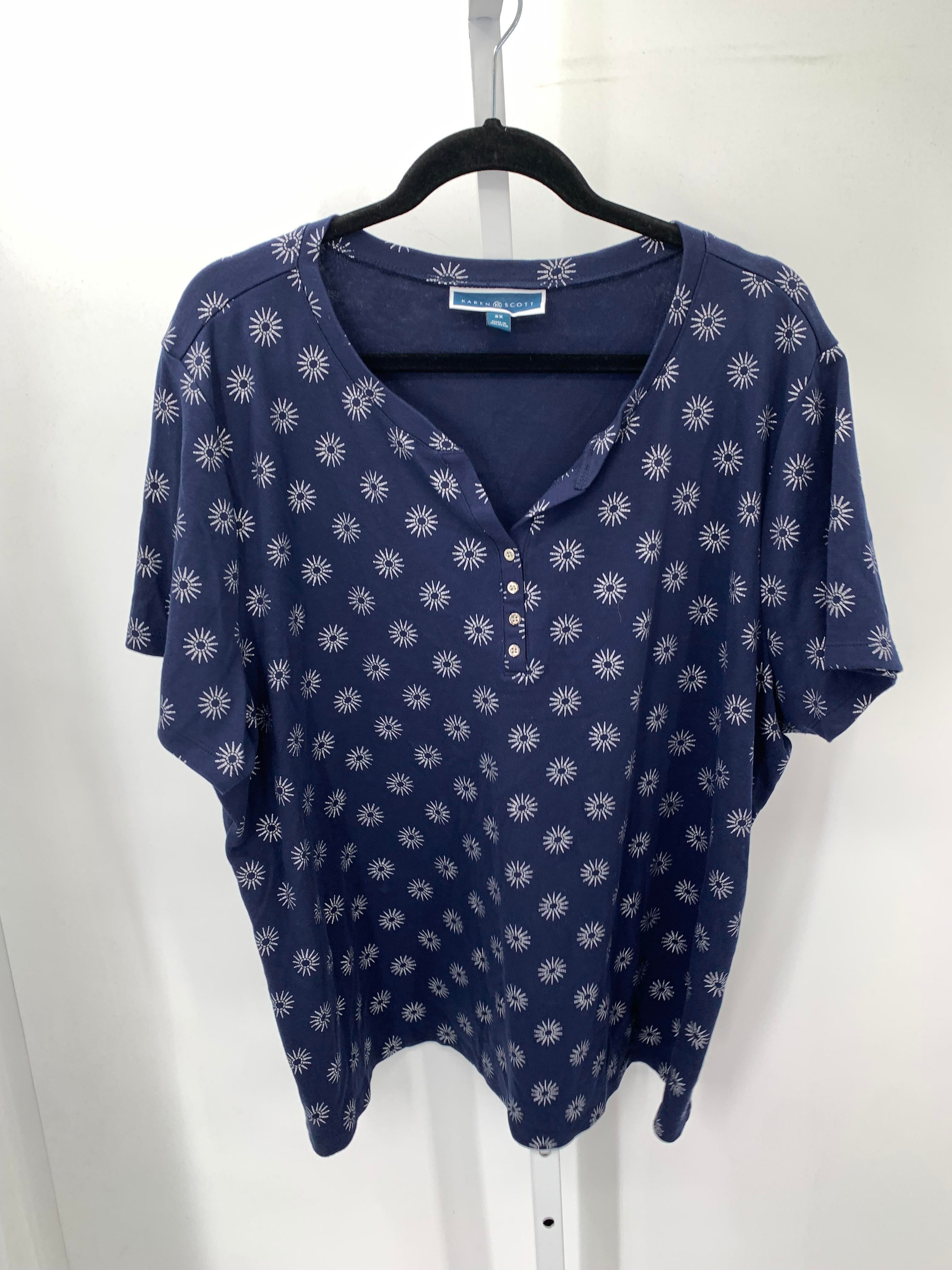 Karen Scott Size 3X Womens Short Sleeve Shirt