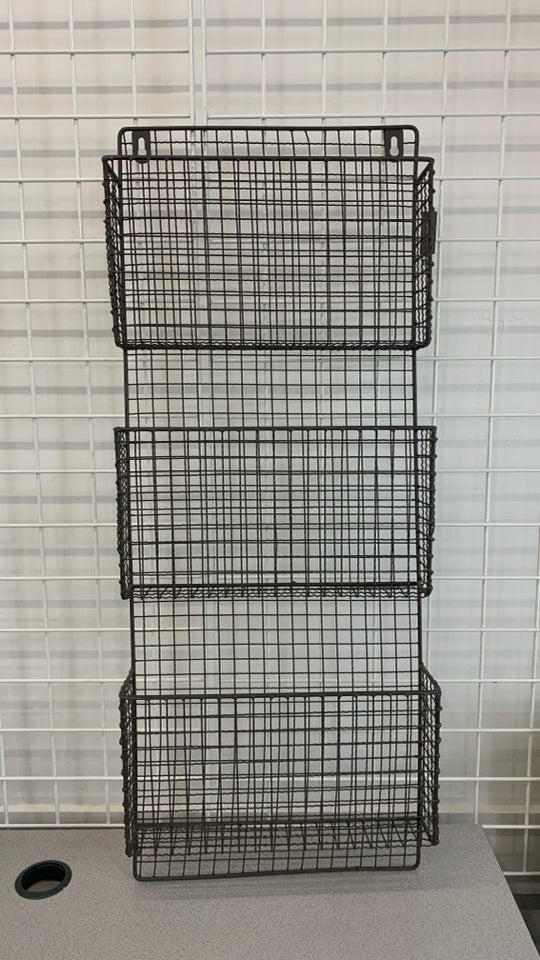NWT KENTON GREY 3 TIER METAL WALL FILE HOLDER.