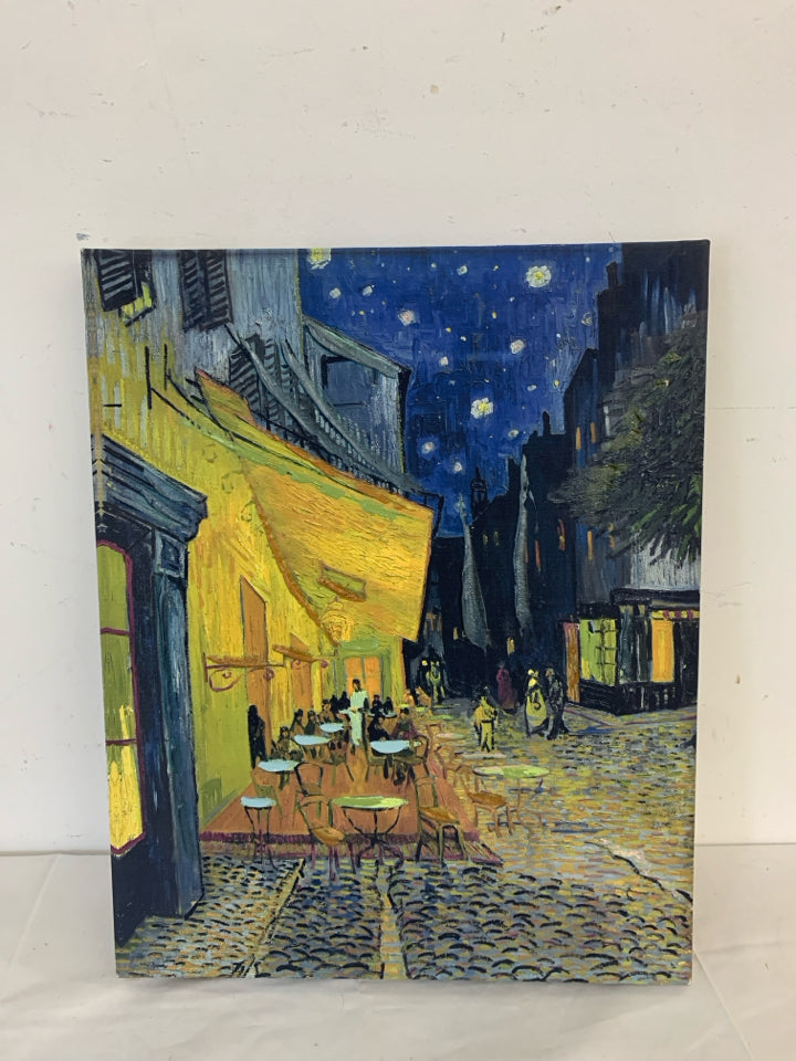 VAN GOGH "CAFE TERRACE AT NIGHT" REPRODUCTION CANVAS.