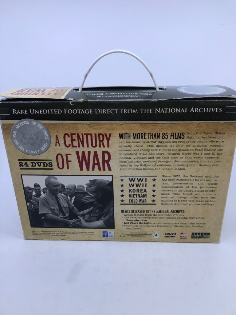 A CENTURY OF WAR 24 DVDS US NATIONAL ARCHIVES.