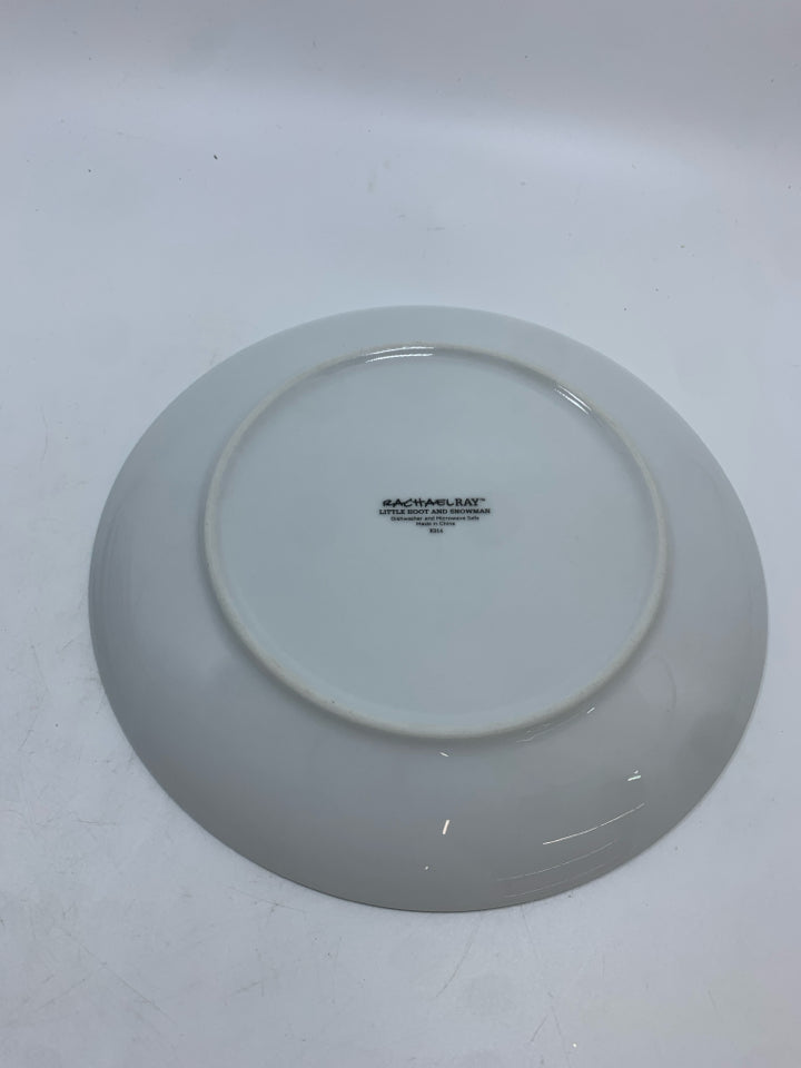 8 "LITTLE HOOT & SNOWMAN" SIDE PLATES -RACHAEL RAY.