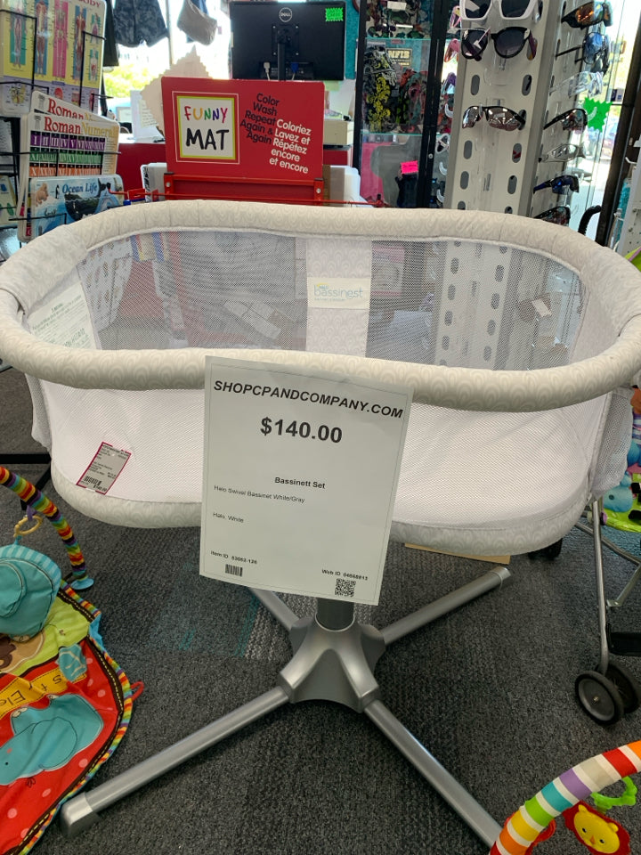 Halo Swivel Bassinet White/Gray