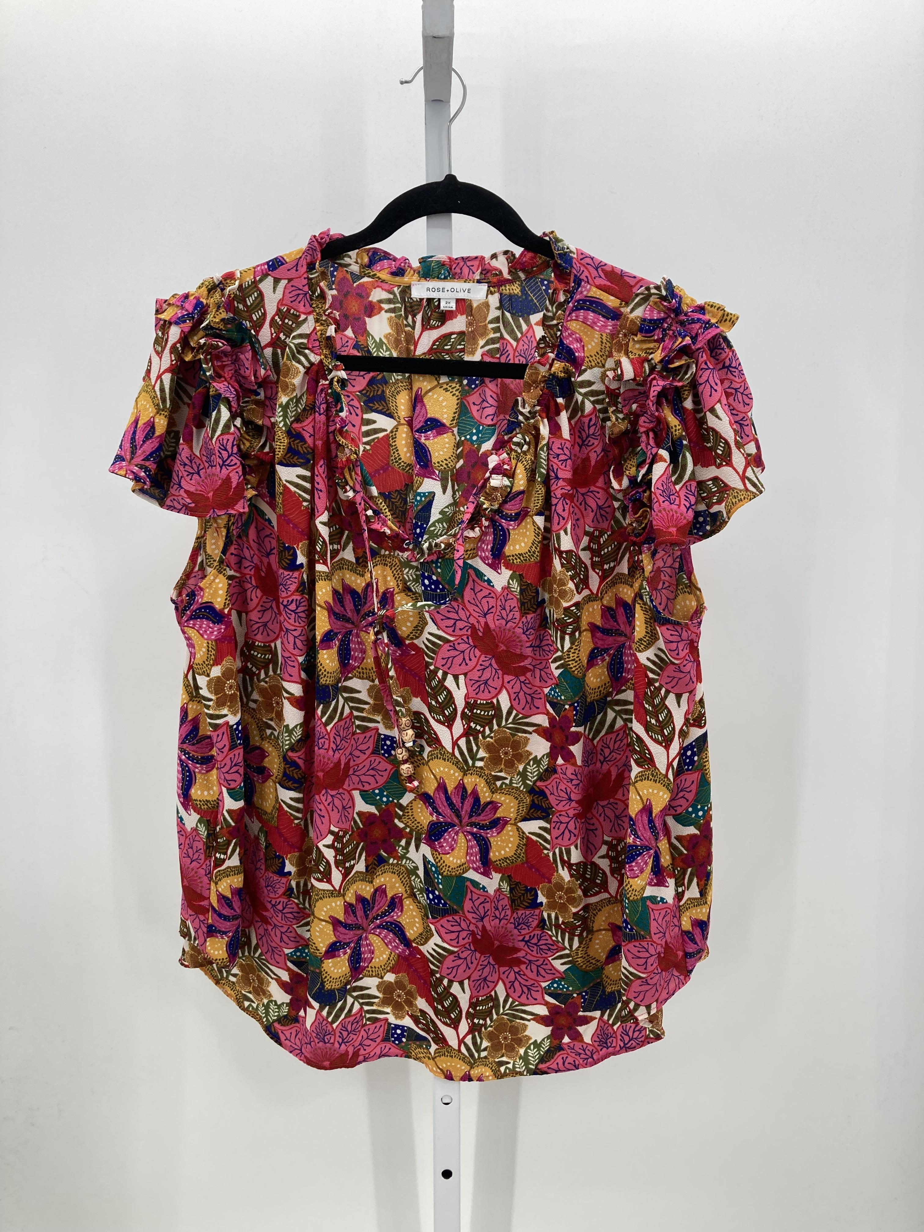 Rose & Olive Size 2X Womens Short Sleeve Shirt