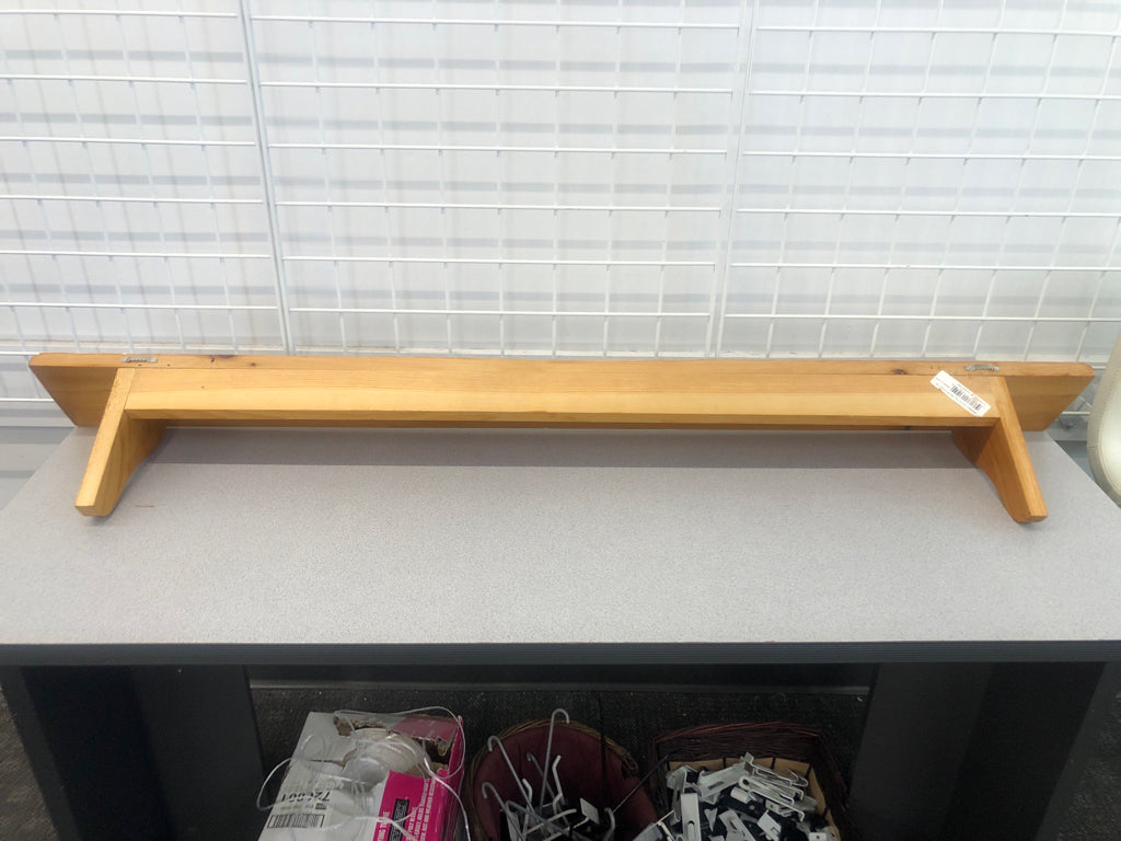 LONG WOODEN WALL SHELF.