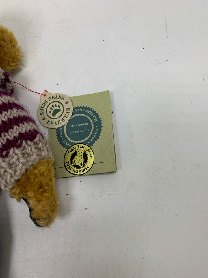 BROWN BOYDS BEARS STRIPED SWEATER BEAR.