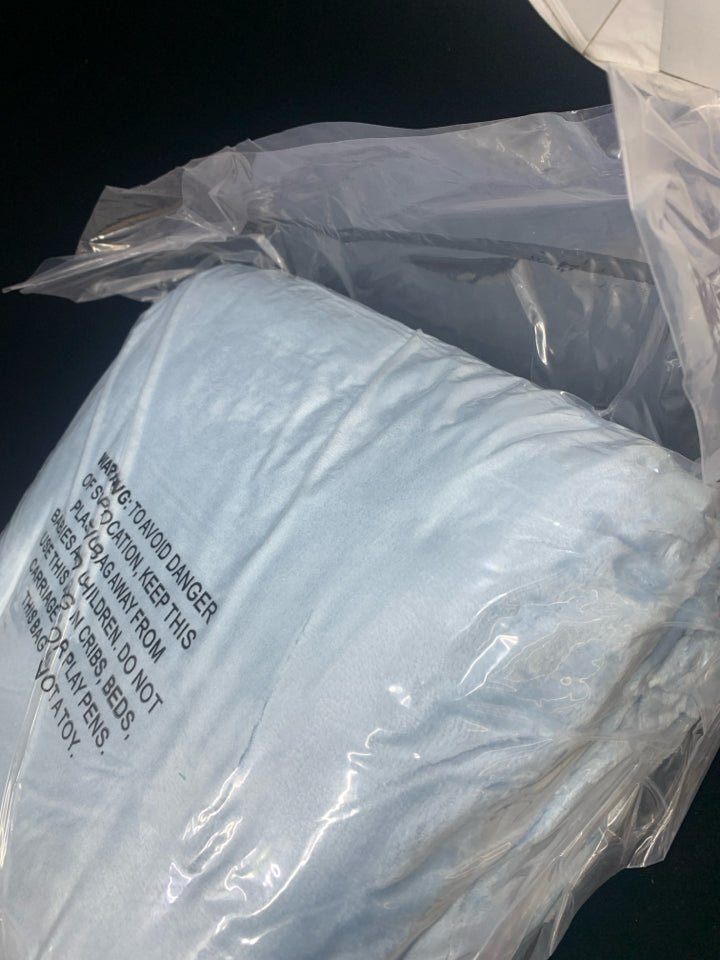 NIP LT BLUE MICROPLUSH BLANKET.