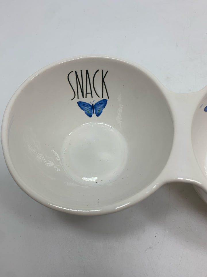 SNACK NIBBLE EAT BUTTERFLY SECTIONED DISH.