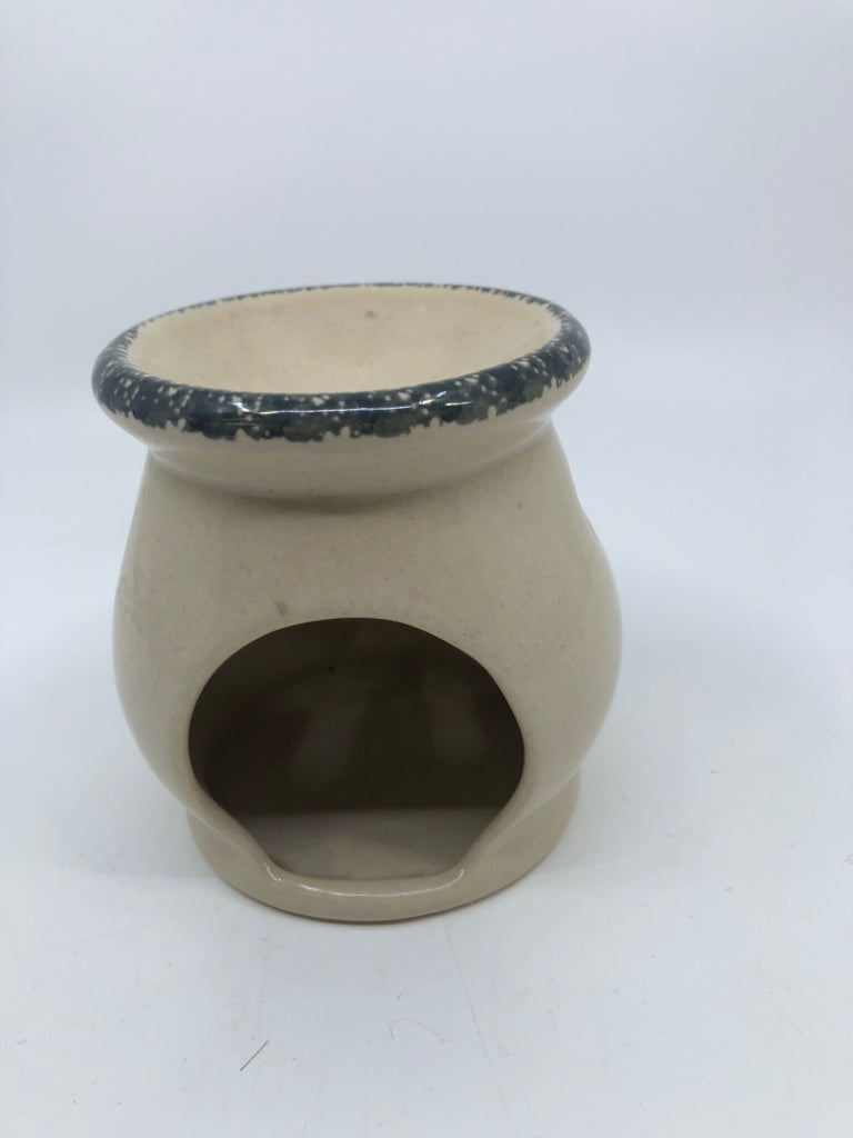 APPLE STONEWARE WAX WARMER.