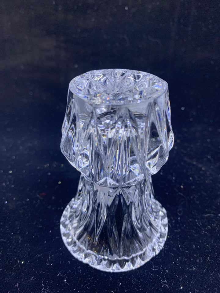 SMALL CUT GLASS VASE/ TOOTHPICK HOLDER.