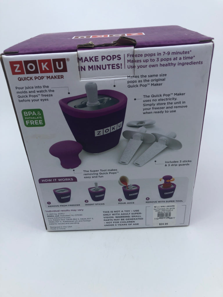 NIB ZOKU POPSICLE MAKER.