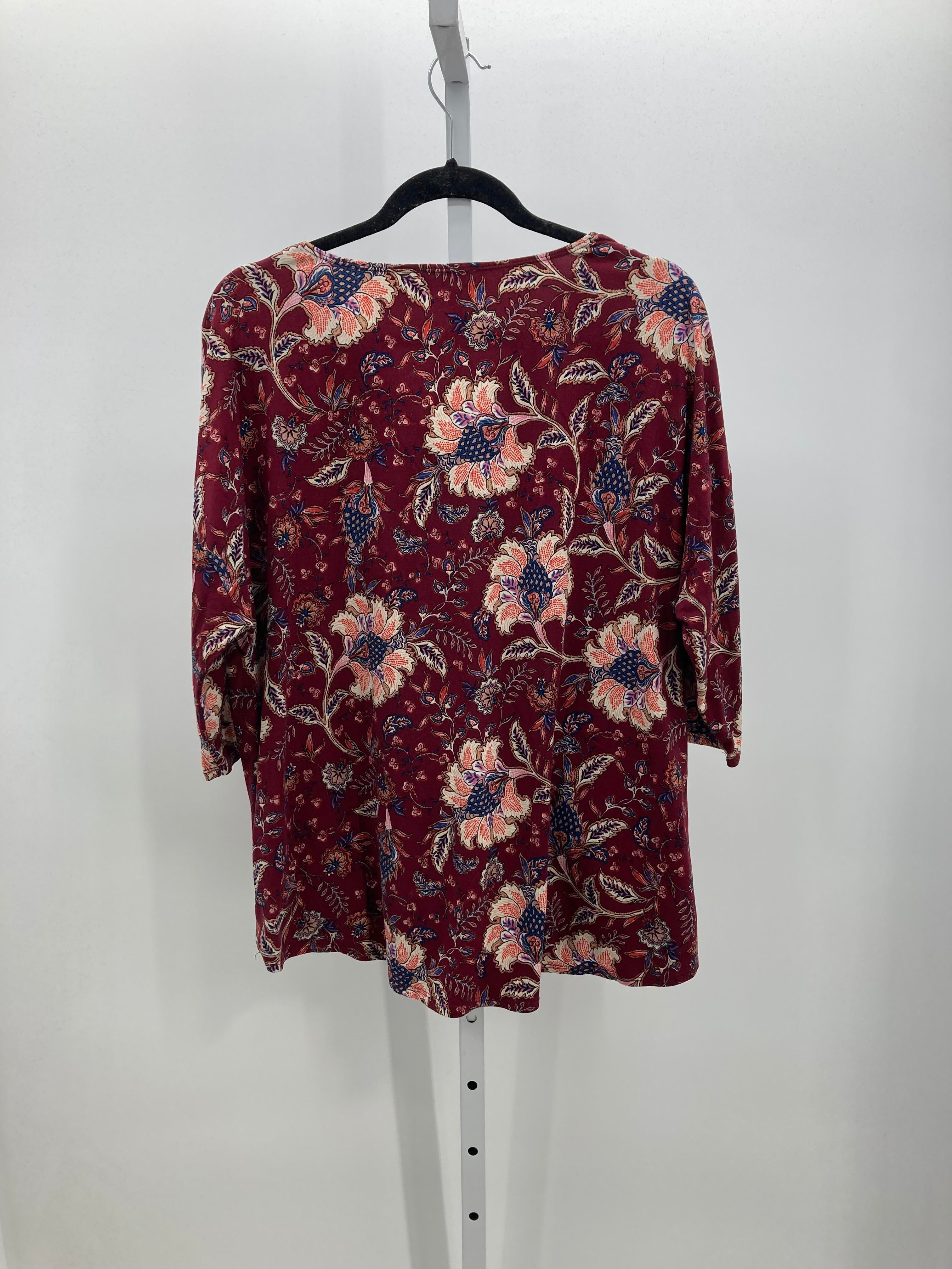 Chenault Size 1X Womens 3/4 Sleeve Shirt