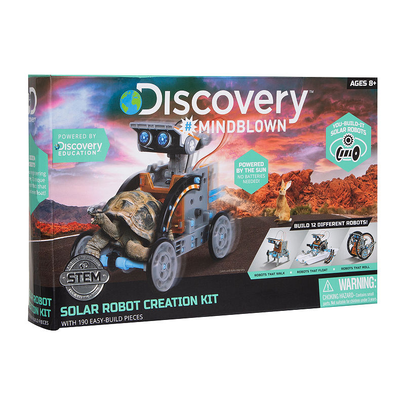 Discovery Kids Mindblown STEM 12-in-1 Solar Vehicle Creation 190-Piece Kit with