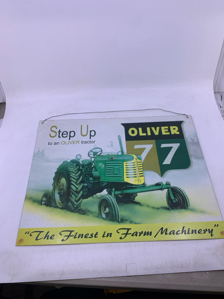 OLIVER TRACTOR METAL SIGN.