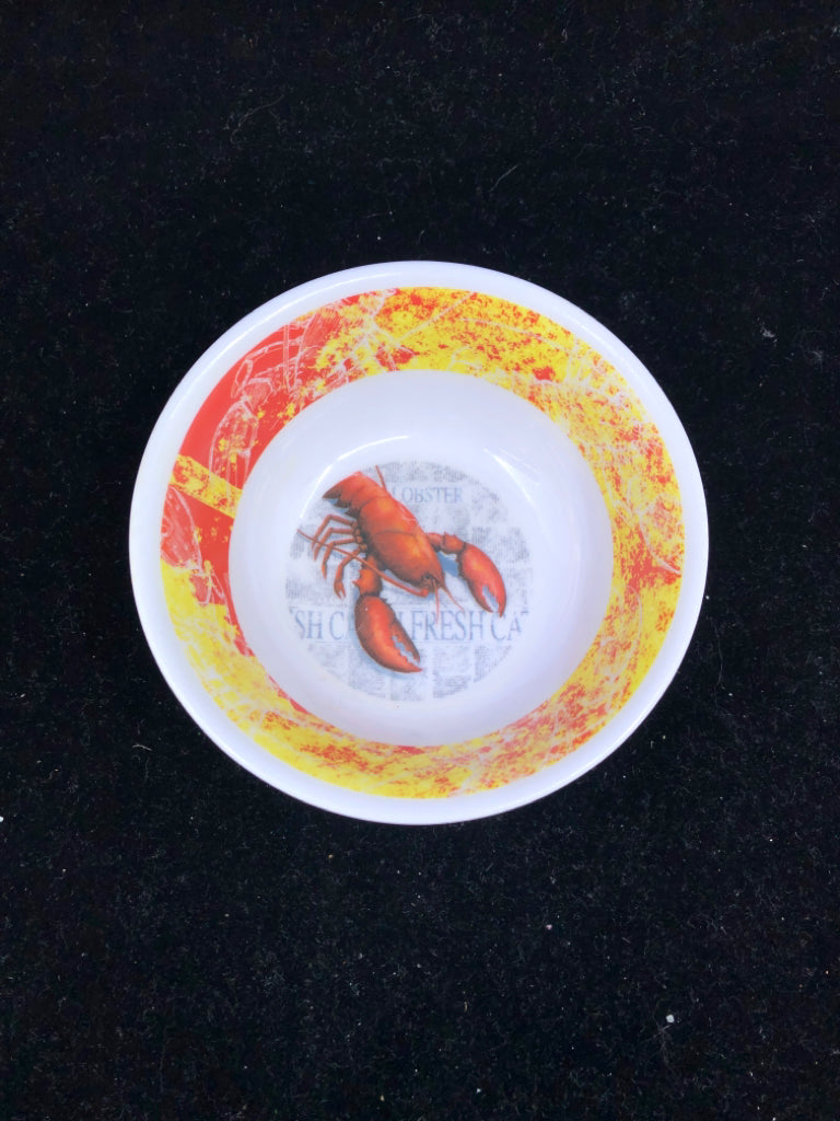 4 MELAMINE LOBSTER BUTTER BOWLS