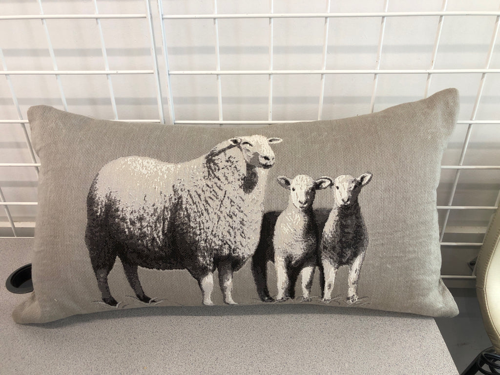GRAY LAMB PILLOW.