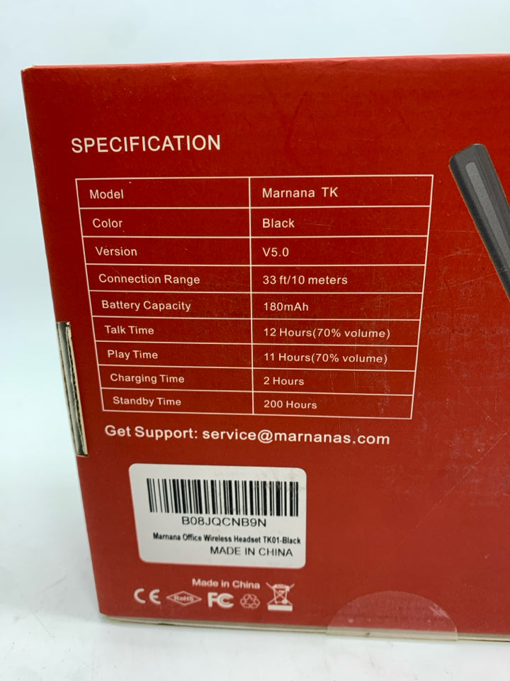 NIB MARNANA WIRELESS HEADSET.