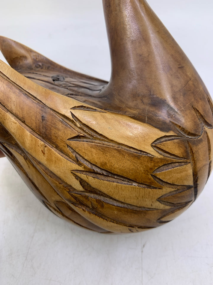 HEAVY WOOD CARVED GOOSE/DUCK.