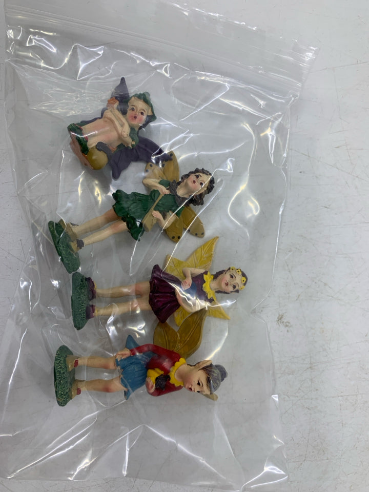 4 ASSORTED RESIN FAIRIES.