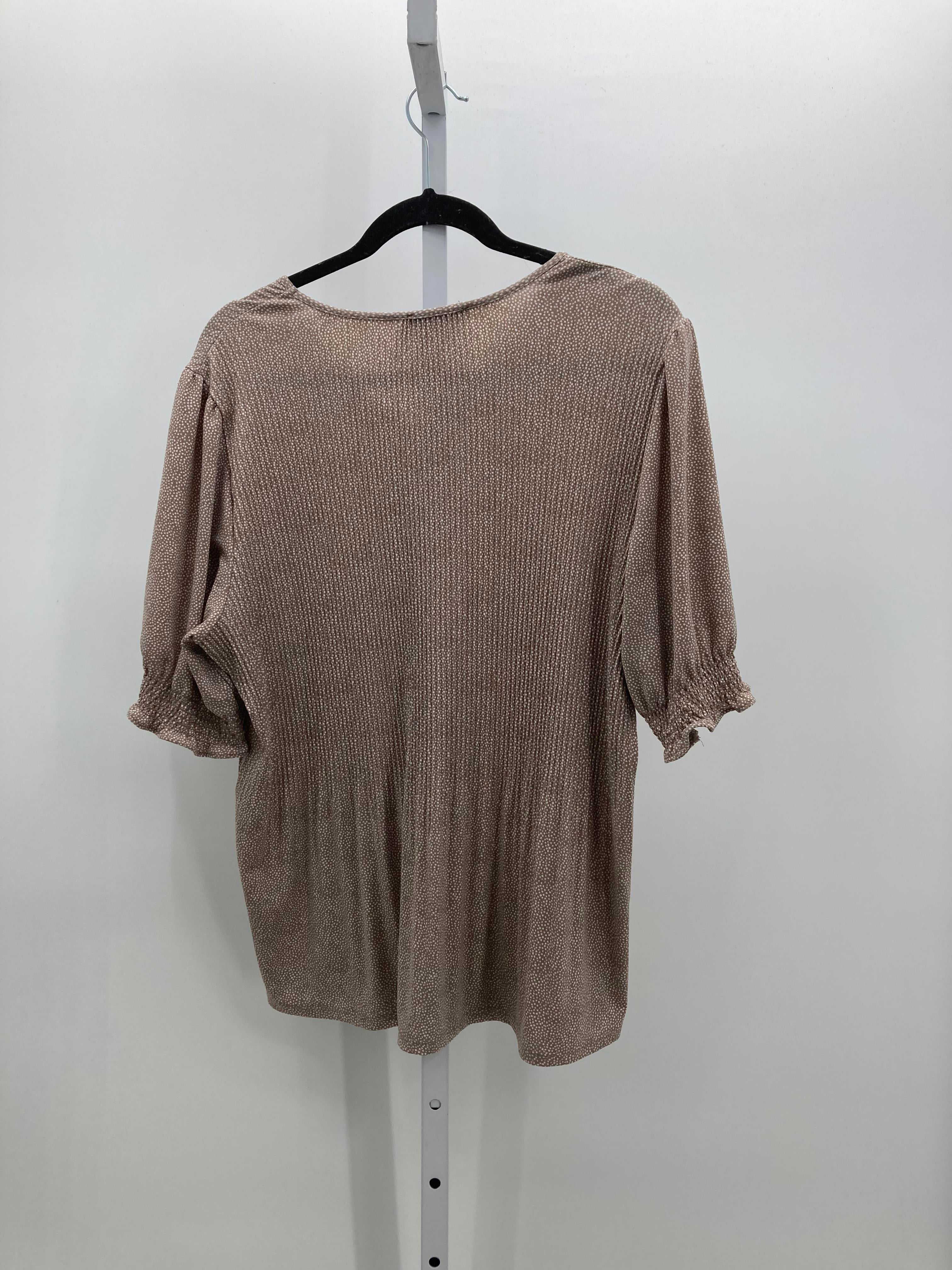 Adrianna Papell Size Large Misses Short Sleeve Shirt