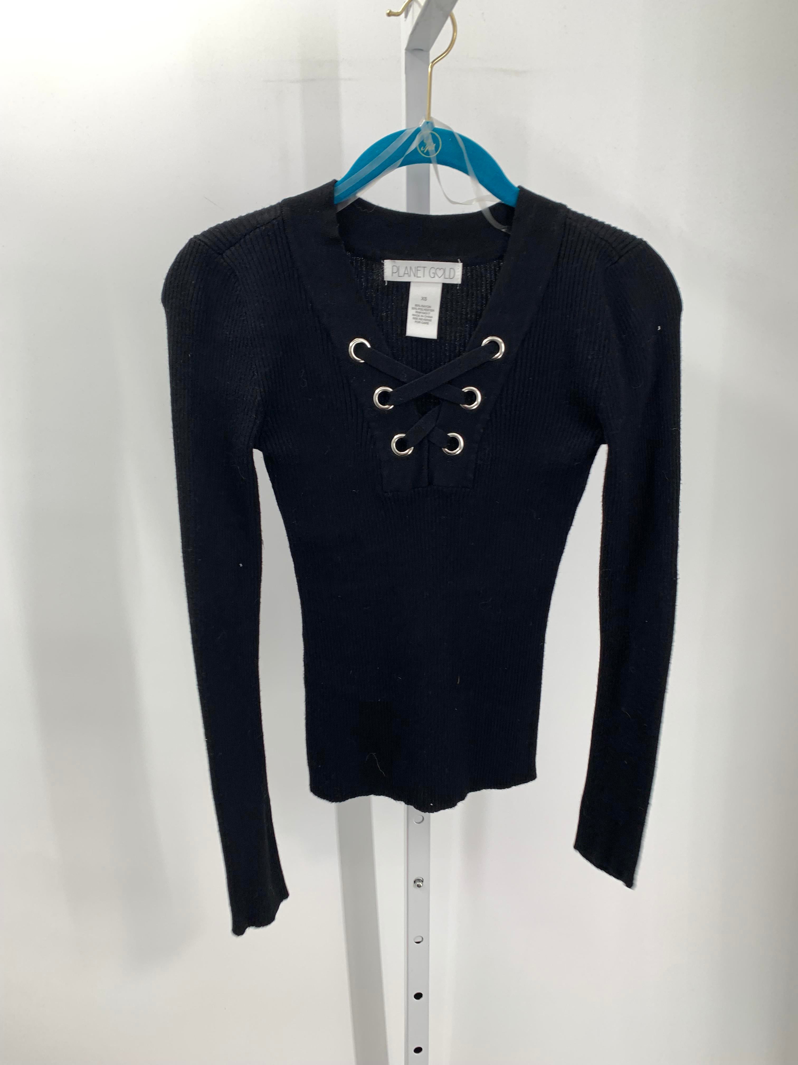 Planet Gold Size X Small Juniors Long Sleeve Sweater