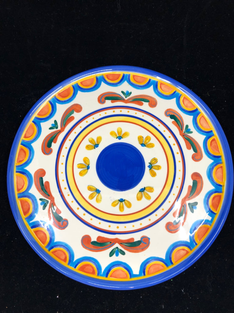 BLUE YELLOW PATTERN ROUND SERVER.