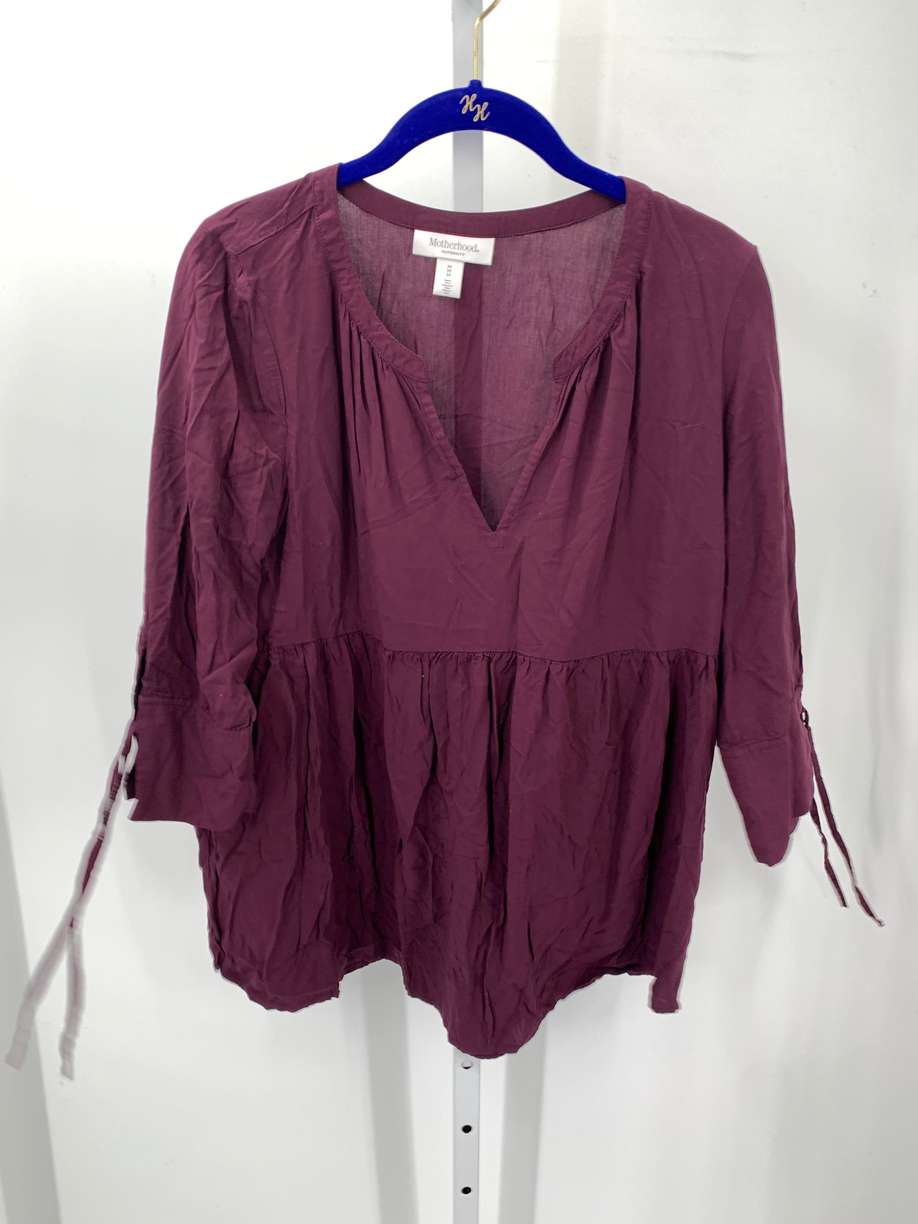 Motherhood Purple Size Medium Maternity 3/4 Sleeve Shirt